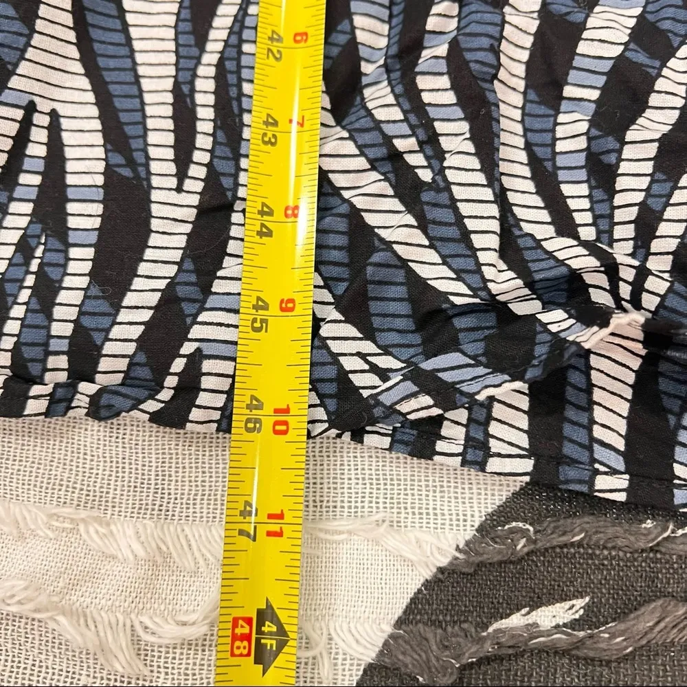 J Brooks Boutique Womens Curvy One Shoulder Geometric Midi Cotton Dress Sz 14 Blue - Image 5