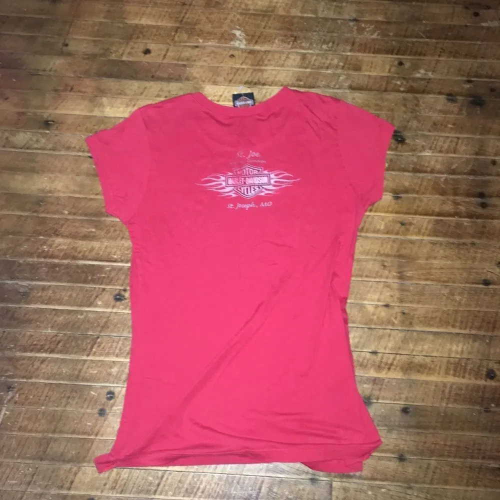 St Joseph MO Harley Davidson XS/S Top Red - Image 3