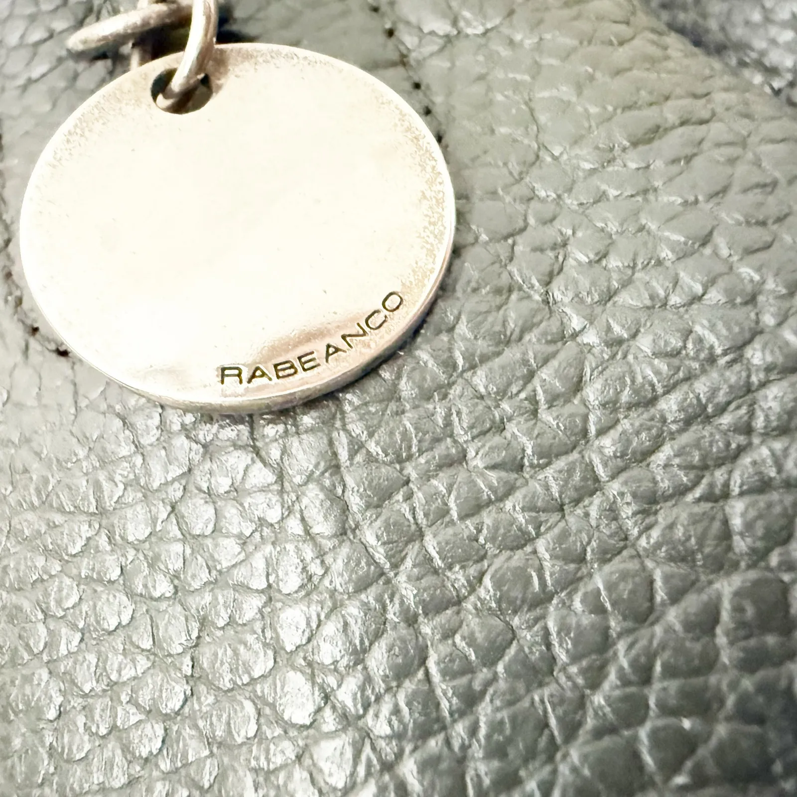 RABEANCO | Lexi Bucket Bag Drawstring Shoulder Crossbody Strap Pebbled Leather Gray - Image 6