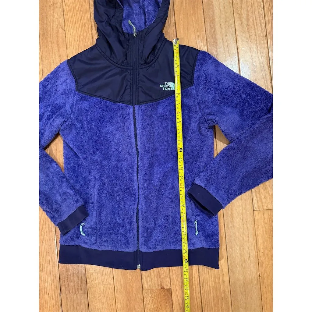 The North Face Women's Purple Fleece Hoodie Jacket Size M - Image 6