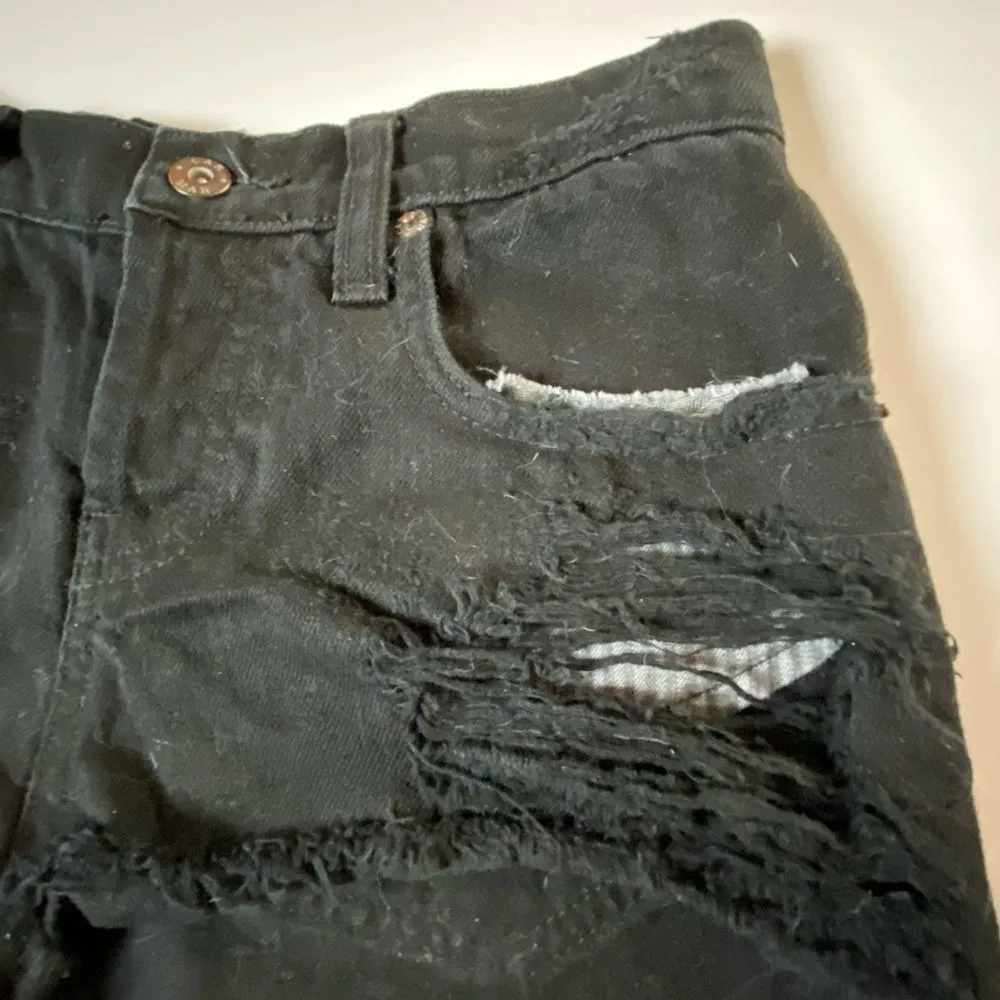 CarMar Destroyed Denim Shorts‎ Black Size 25 - Image 7