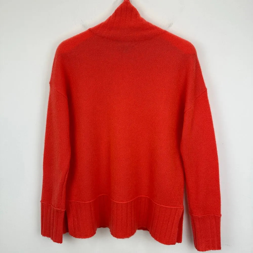 Charter Club Luxury Cashmere Mockneck Sweater Red Holiday Relaxed Boxy Medium - Image 2