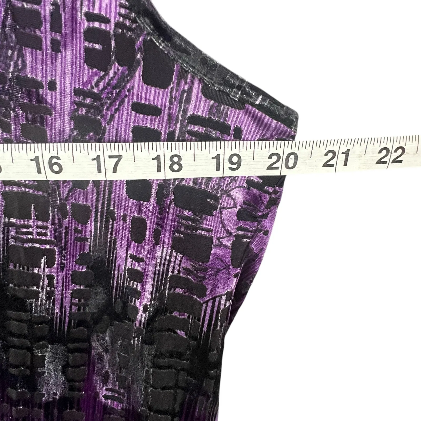 Tan Jay Velvet Burnout Tank Top Womens M Purple Black Lace Whimsygoth Vintage Size M - Image 7