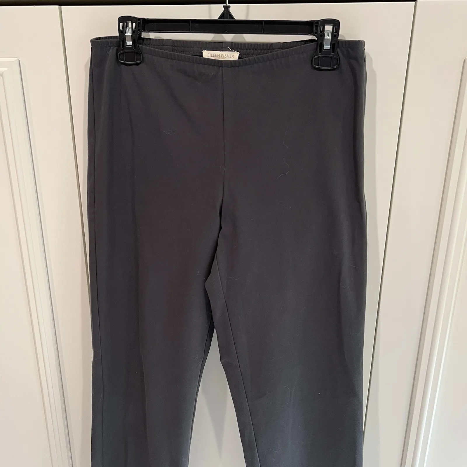 Eileen Fisher Dark Gray Organic Cotton‎ Pants Classic Minimalist Quiet Luxury - Image 2