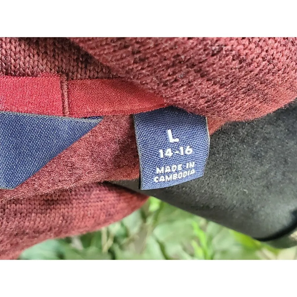 Land's End Women's Maroon Polyester Turtleneck Long Sleeve Pullover Sweater L Red Size L - Image 9