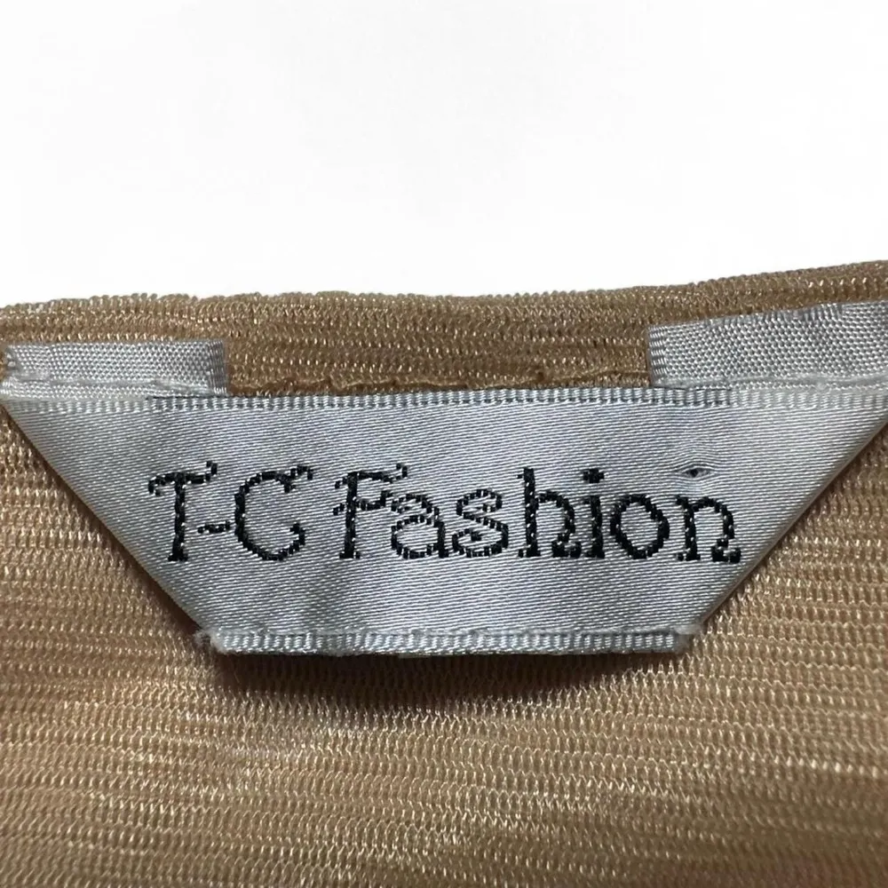 Vintage Y2K Beige Tan Butter Sequin Tank Top size Medium - Image 5