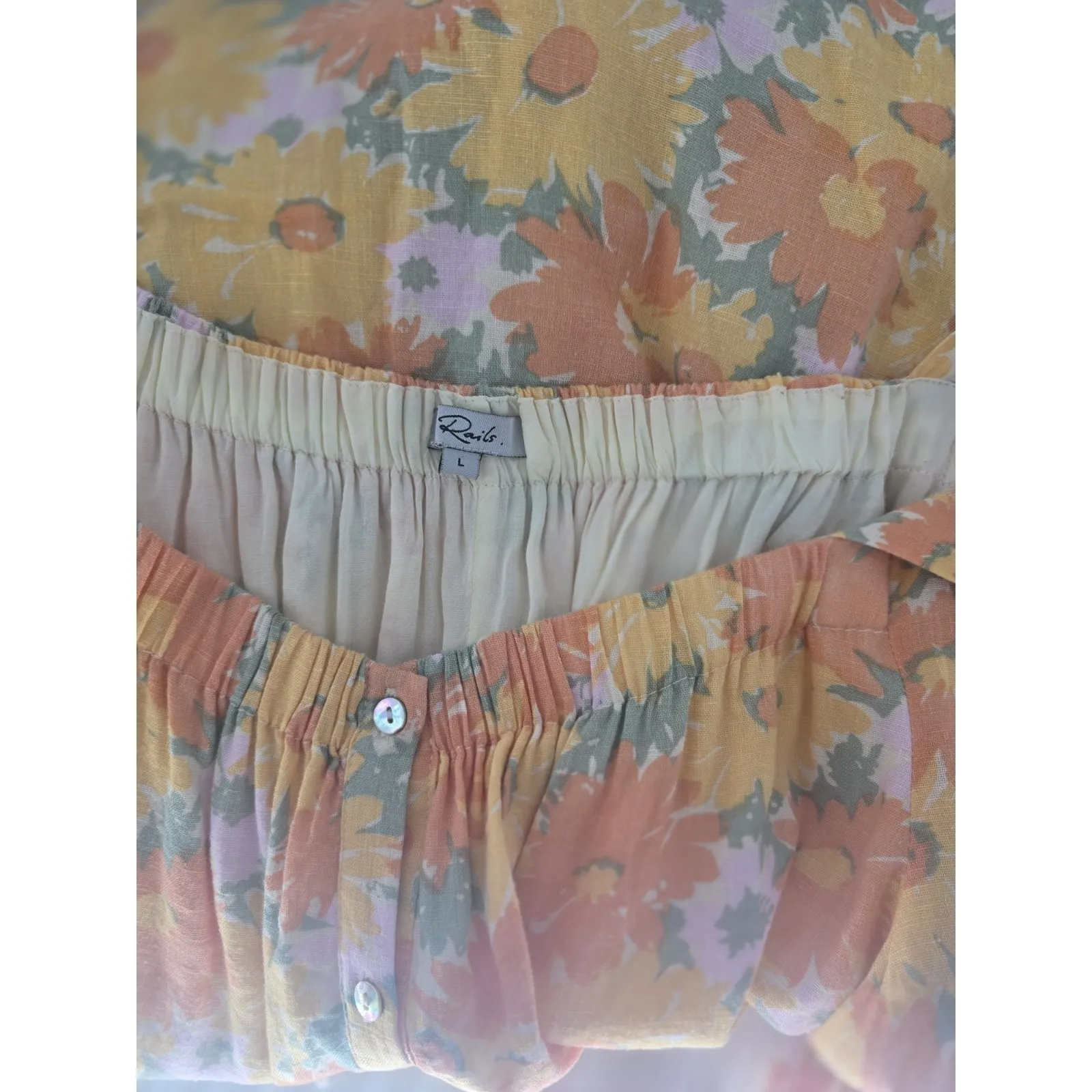 Rails Dress Daisy‎ Meadow Yellow Orange Size Large Linen Rayon Blend - Image 4