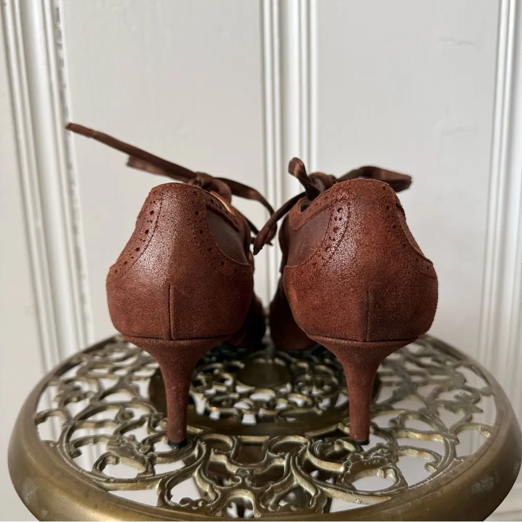 Devi Kroell Italian Leather Mary Jane Heels Brown Size 7 - Image 4