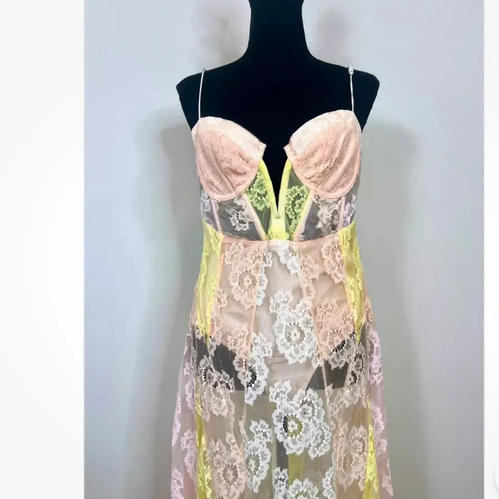 For Love & Lemons Lace Maxi Blossom Maxi Dress Pastel NWT Small and XL BNWT - Image 11