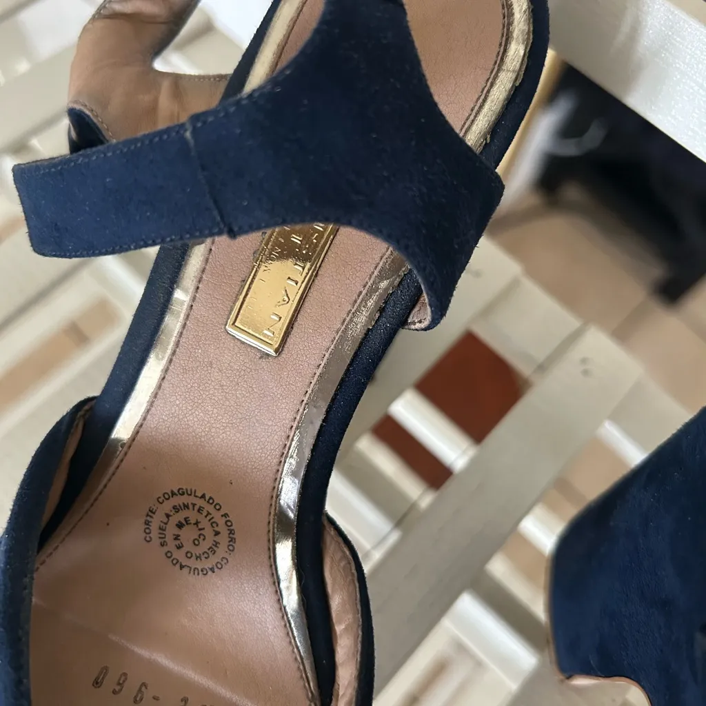 Navy Strappy Heels platform size 7 Blue - Image 4