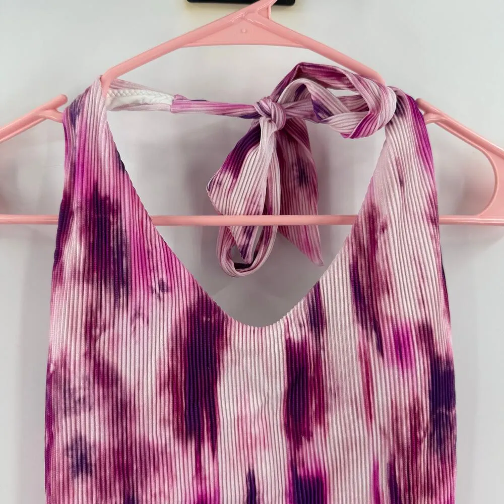 PQ Swim Pilyq Avery Swimsuit Size Small NWT Pink Tie Dye One Piece Swim Ribbed - Image 13