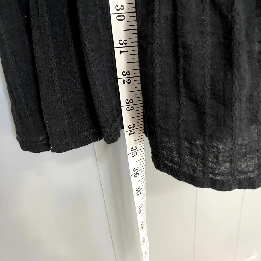 Aerie Black Crochet Gauzy Criss Cross Tie Back Tiered Boho Beach Mini Dress L - Image 3