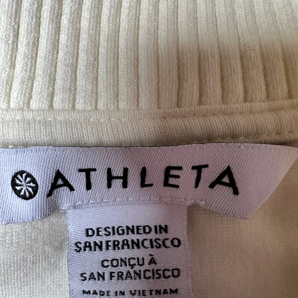 Athleta Cream Set Women’s Ribbed Jacket Sz XS & Shorts Size XS - Image 2