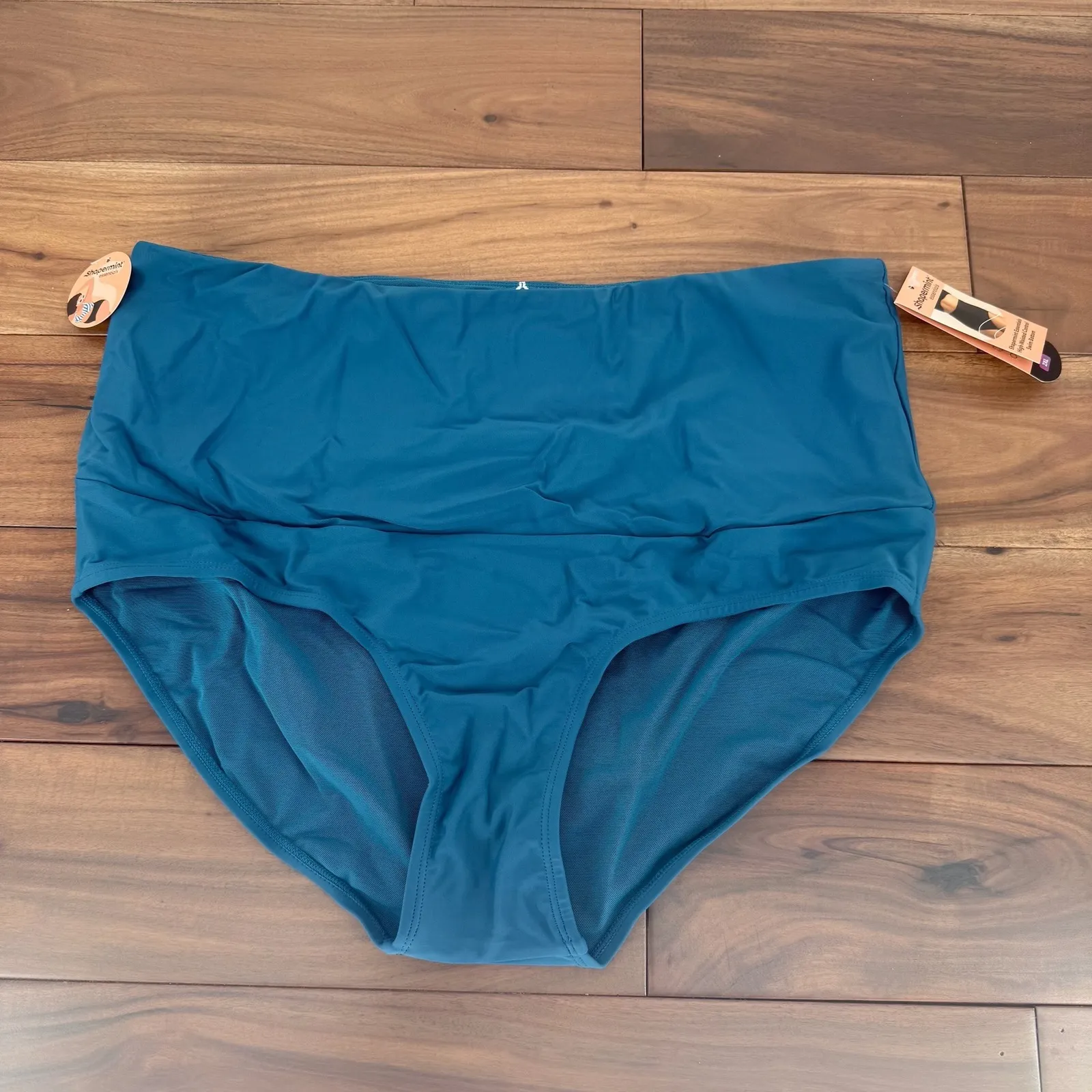 Shapermint Essentials High Waisted Tummy Control Bikini Bottom Teal Blue 2XL Size undefined - Image 6