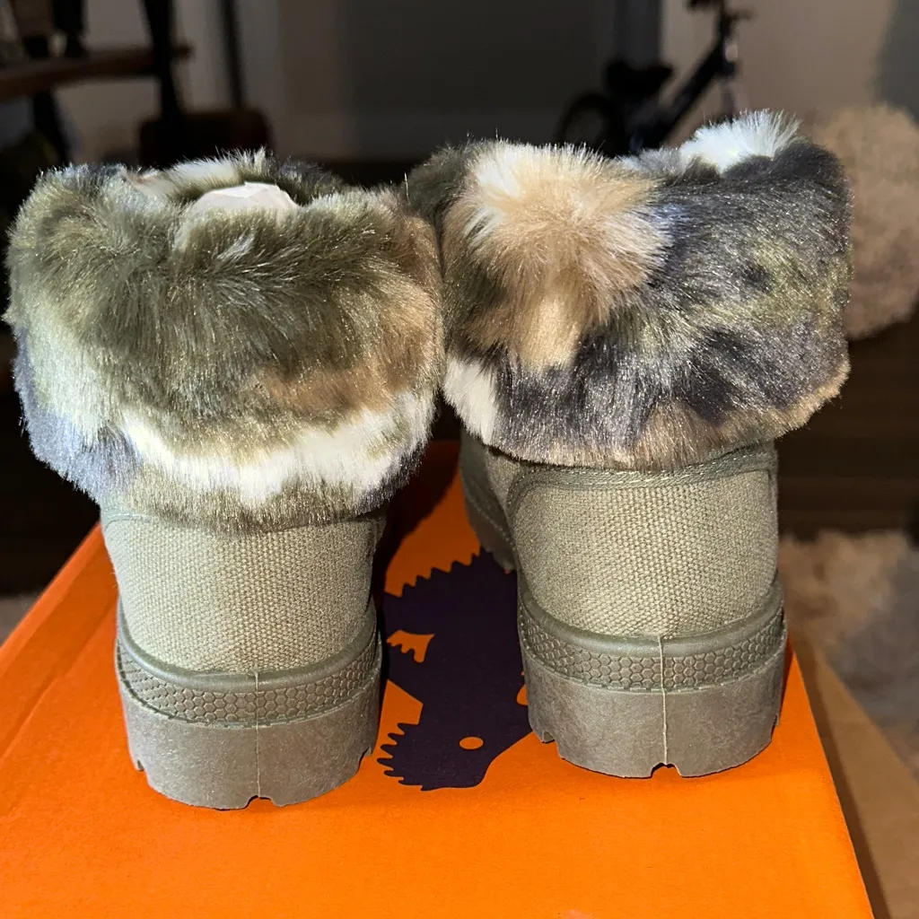 Rocket Dog Olive Fur-Lined Ankle Boots - Image 3