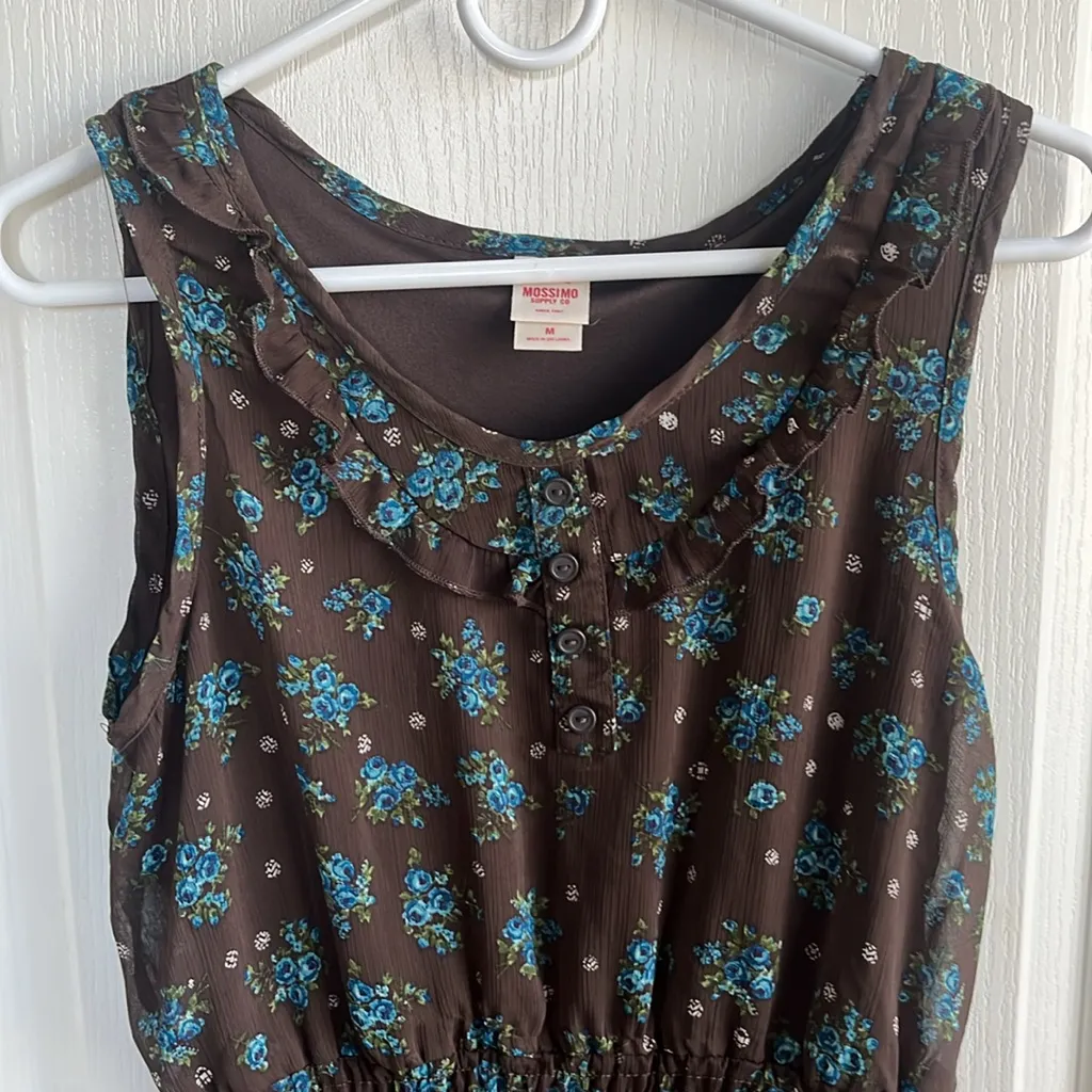 Mossimo Supply Co. Brown Dress Blue Size M - Image 3