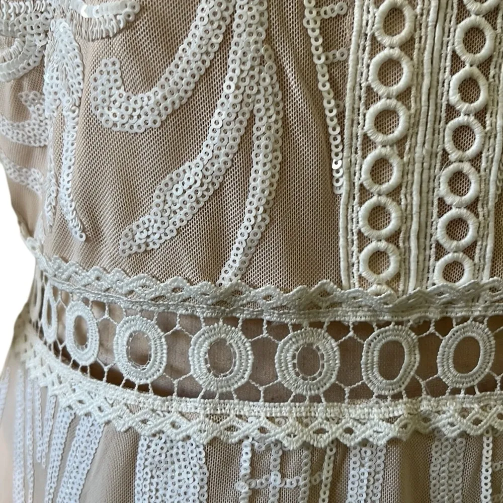 Endless Rose Lace Trim Embroidery Minidress in Beige from Nordstrom - Image 14