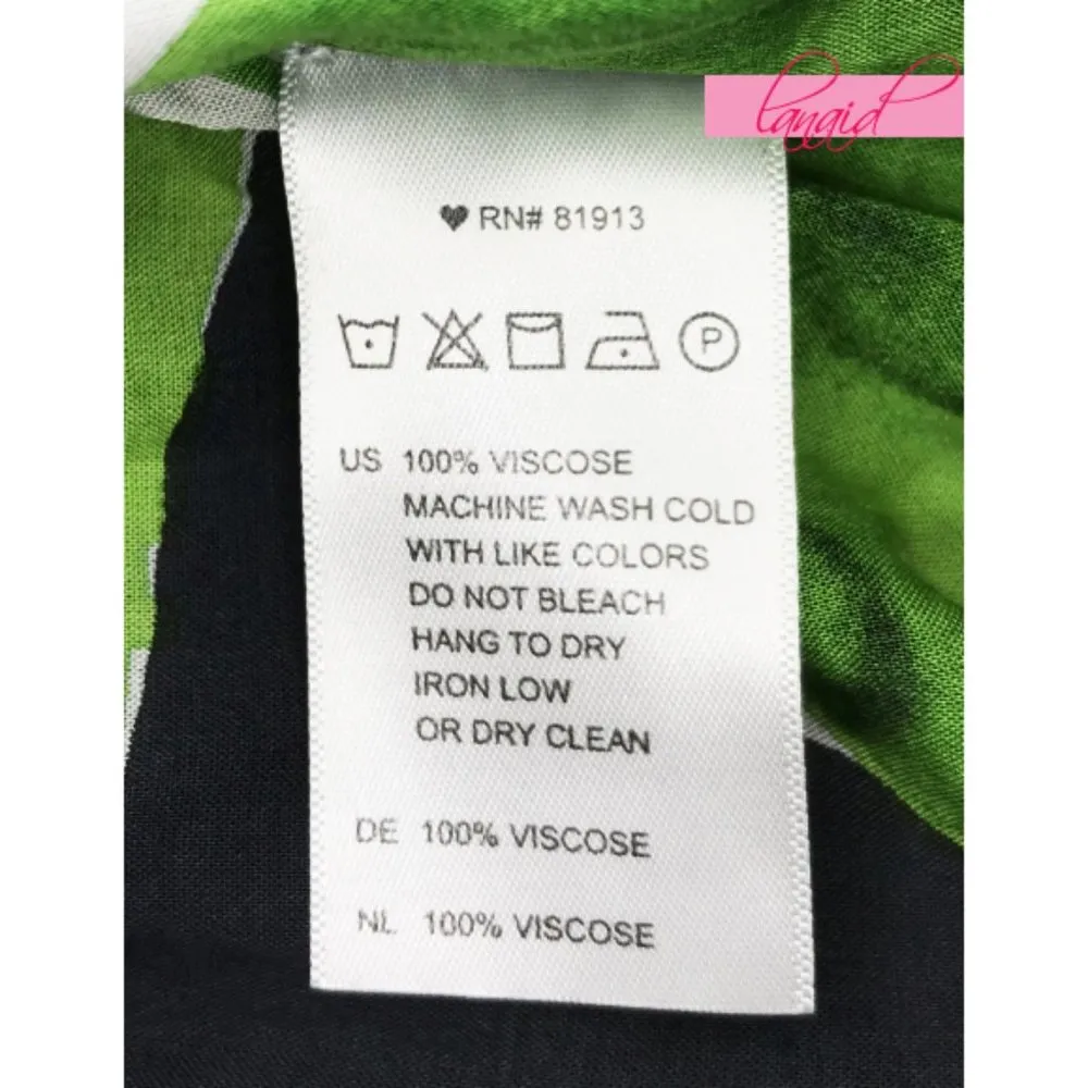 NEW Cooper Ella Jessa Caftan Maxi Dress Tropical Palm Tree V-Neck Surplice Long - Image 11