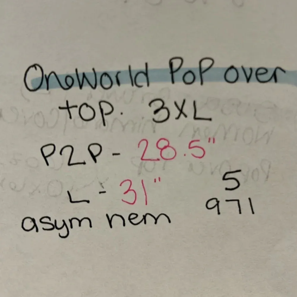 One World Women 3XL Blouse Pop Over Top Southwest Sheer Flounce Boho T0012 - Image 9