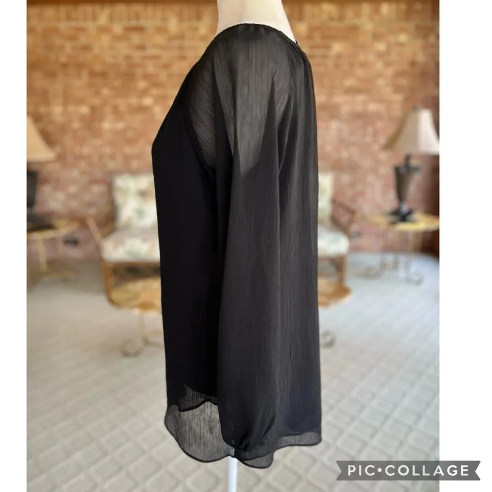 WHBM Top Tunic Black Gauze Asymmetrical Layered 4 Dressy Boho Party Cocktail - Image 8