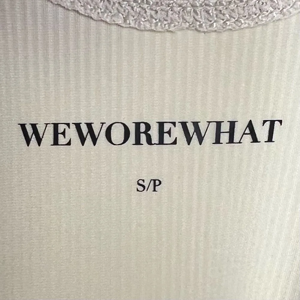 WeWoreWhat Solid Rib Scoop Jumpsuit in Khaki with Gold Chain Belt - Image 14