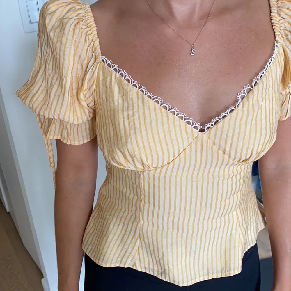 LPA Orange/white Puff peasant top - Image 2