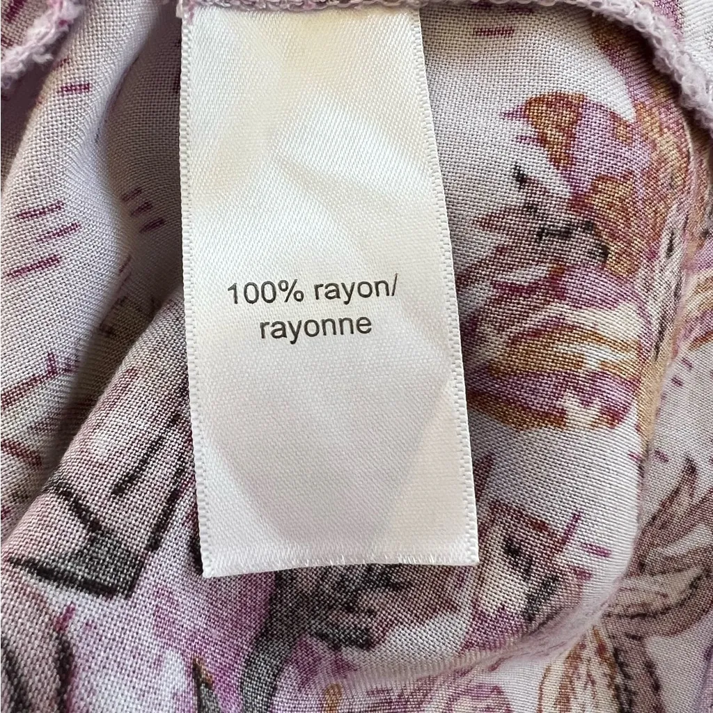 Maurices Top Tunic Floral Purple Lavender Floral 1X Boho Relaxed Long Sleeves - Image 13