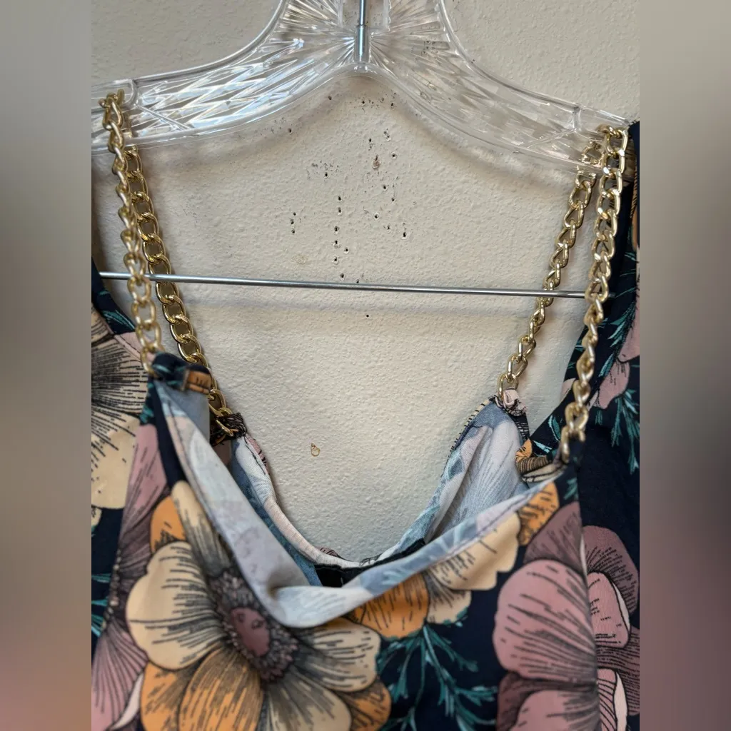 Floral Cold Shoulder Mini Dress Medium Pink - Image 4