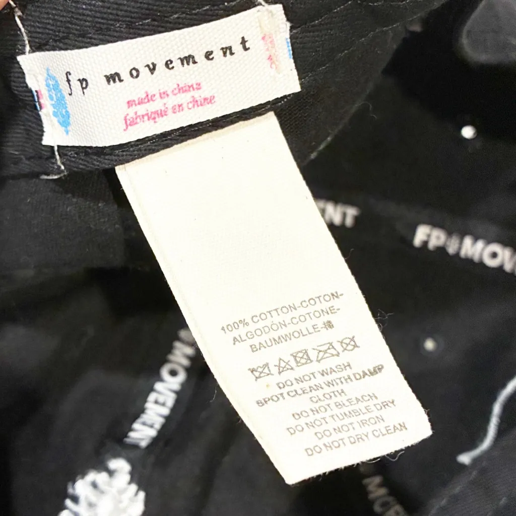 Free People Movement Black Logo Baseball Cap Adjustable One Size - Image 4
