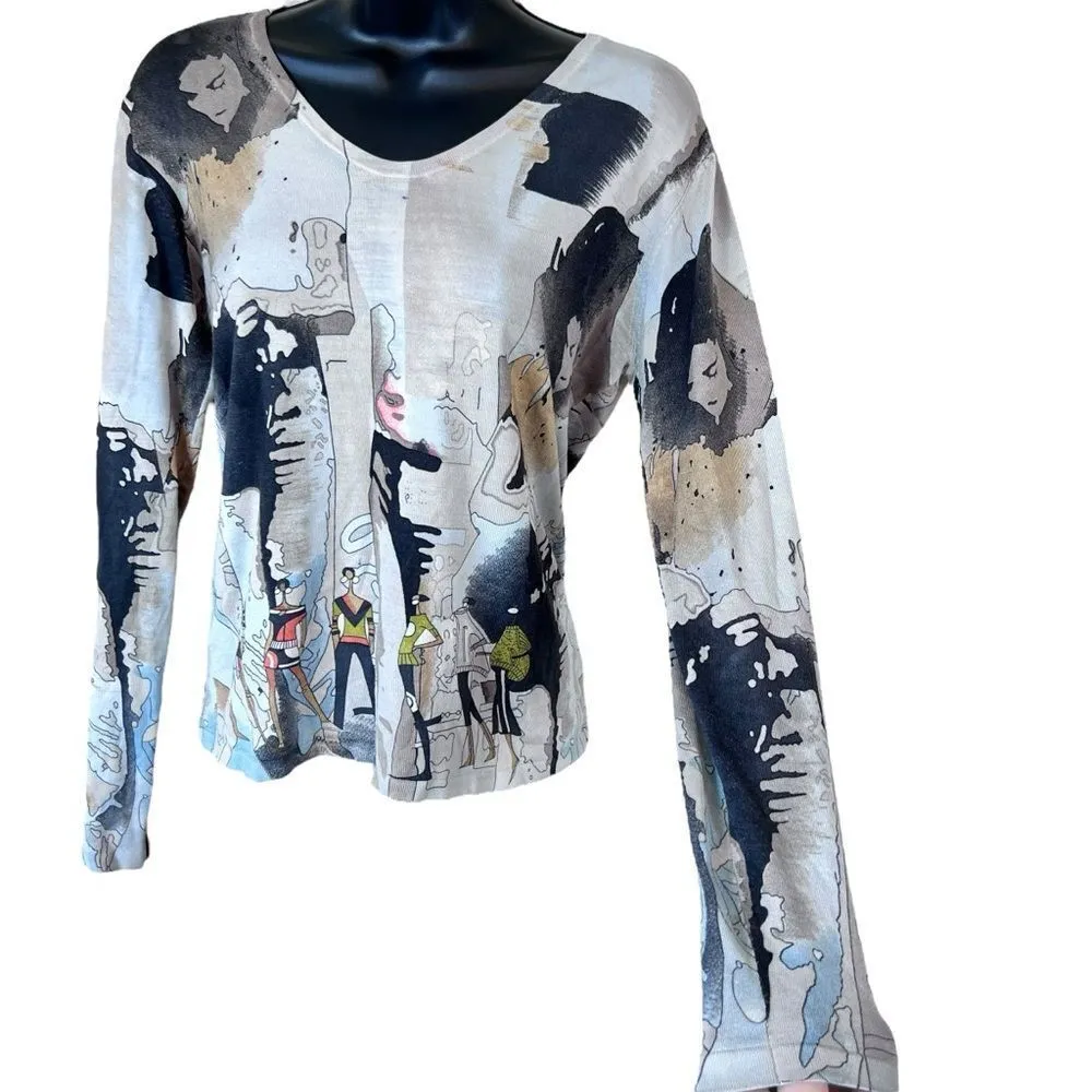 UBU silk blend black girl magic art to wear sweater blouse Tan - Image 12