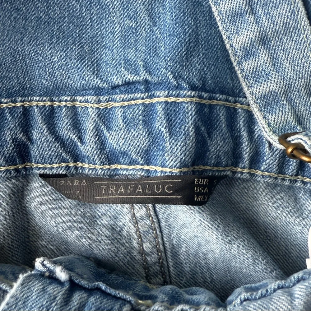 Zara Denim Button-Down Overall Dress Size Small - Image 6