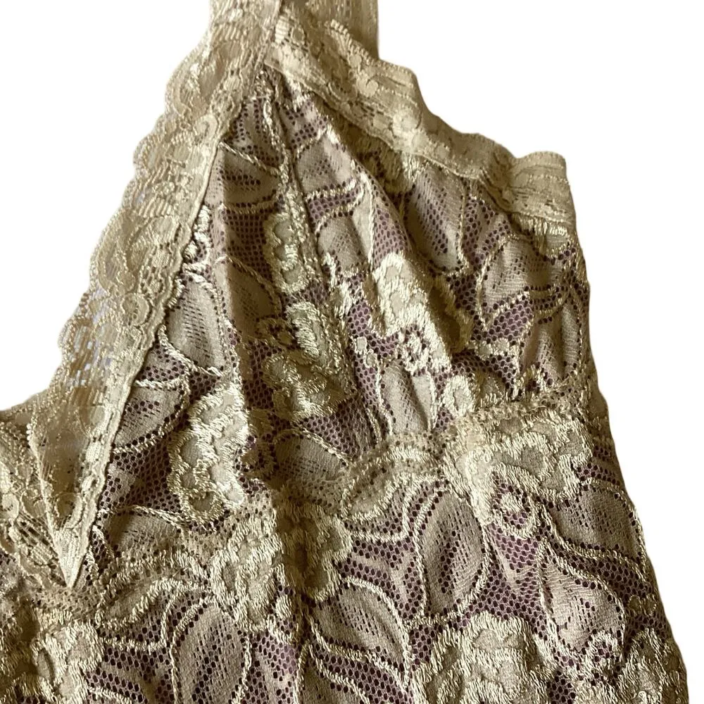 Lace Overlay Cami Top Tan Size M - Image 4