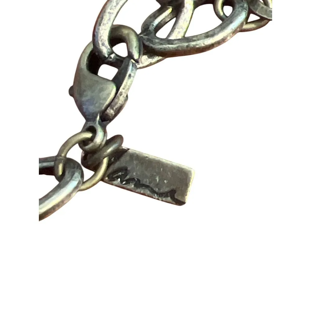 Lane Bryant Antique Gold Tone Statement Necklace Flower Bow Rhinestones Adj  24" - Image 6