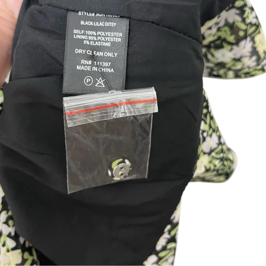 ASTR The Label Floral Ruched Mini Dress Women’s Medium Green Lilac Ditsy Ruffle - Image 10