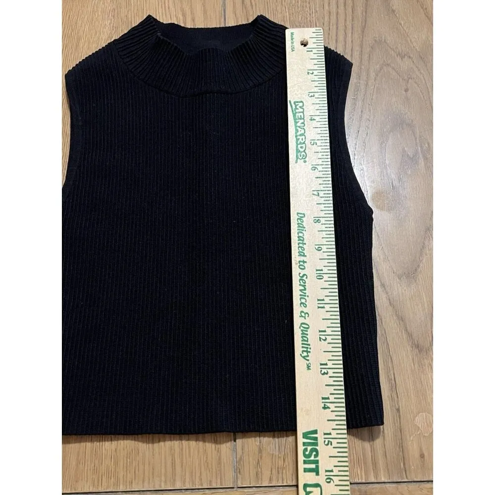 Babaton Black High Neck Draped Sleeveless Top XXS Preppy Modern Athleisure Comfy - Image 5