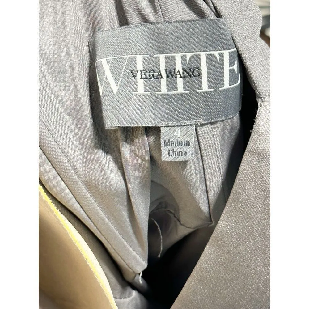 WHITE by Vera Wang Halter Neck Gown‎ Prom Bridesmaid Dress Charcoal Gray Size 4 Gray - Image 13