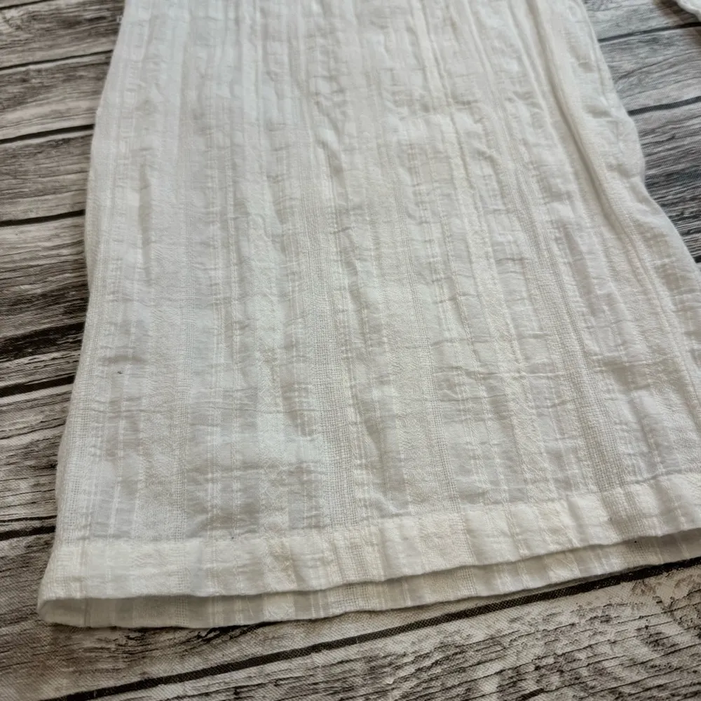 Lush Women's Flowy Summer Palazzo Pants L LG Large White Textured Casual NWT NEW - Image 6