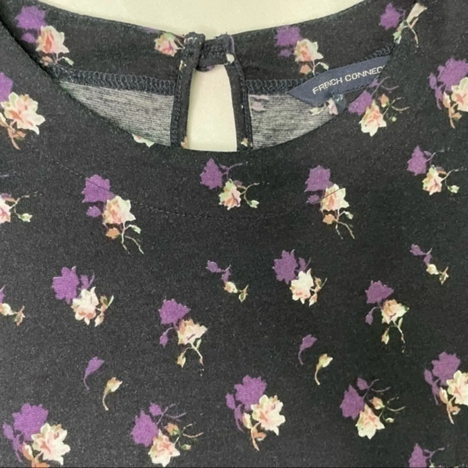 French Connection Floral Dress Short Sleeve rose flowers Bodycon mini Size 4 - Image 11