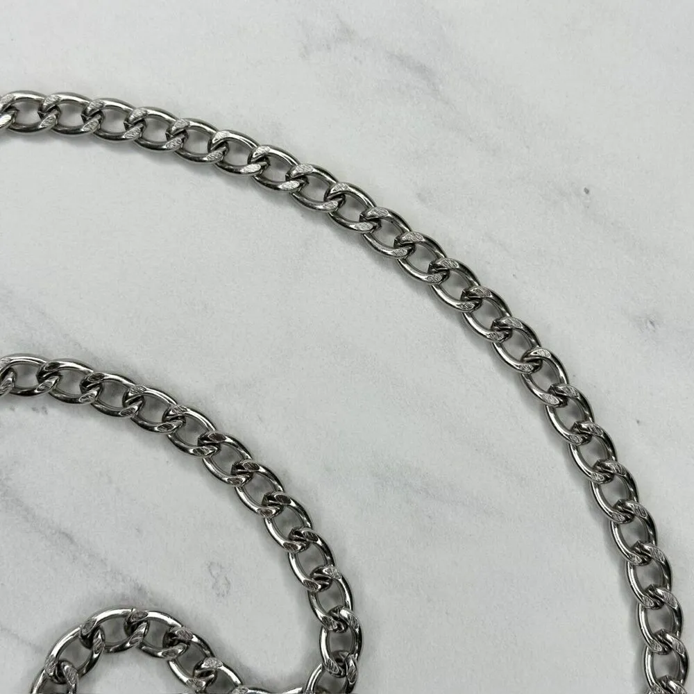 Silver Tone Chain Belt Coin Charm Y2K Body Chain Size Small (S) ✨ - Image 6