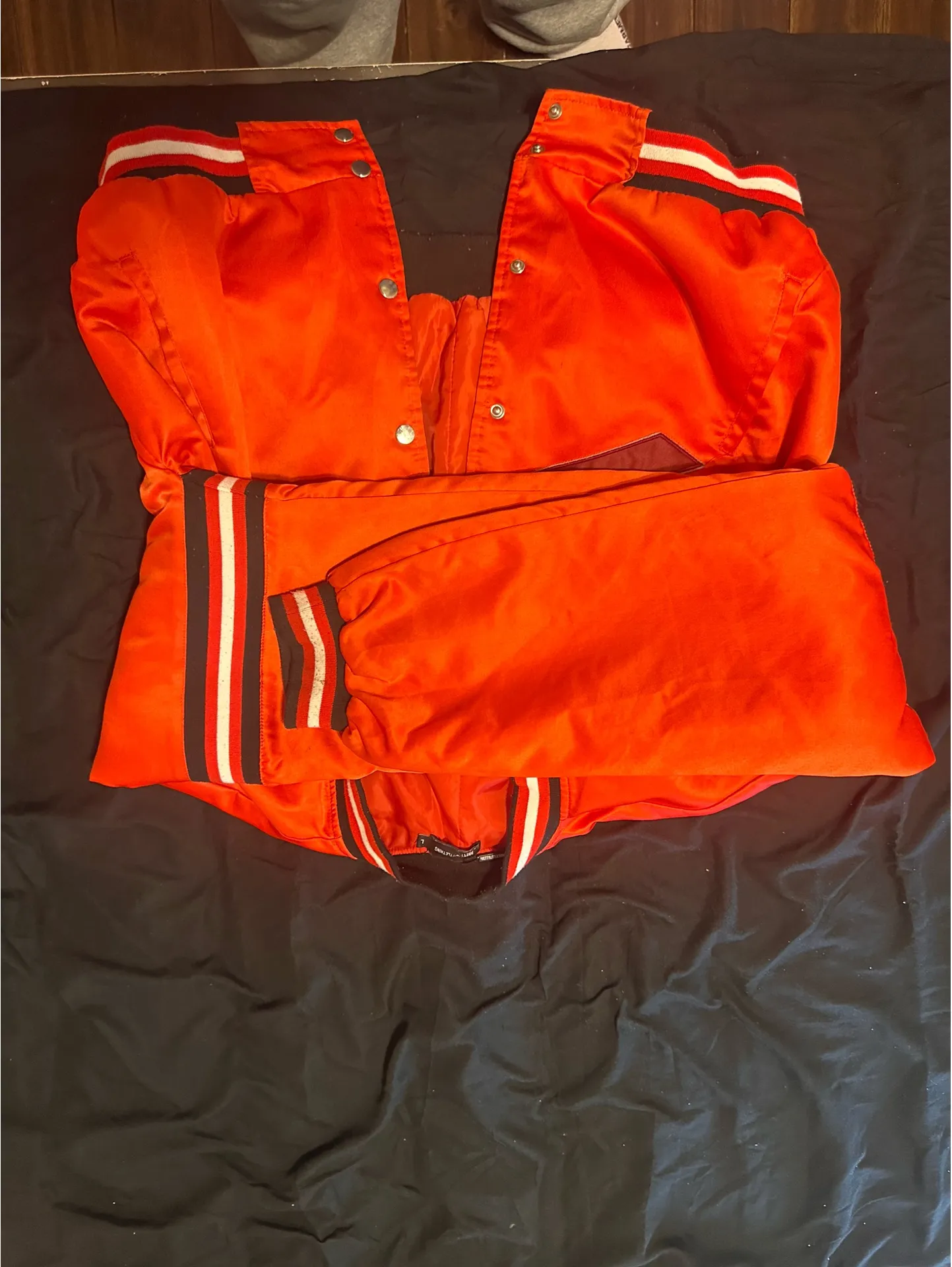 Red columbia varsity jacket from pretty little thing - Image 2