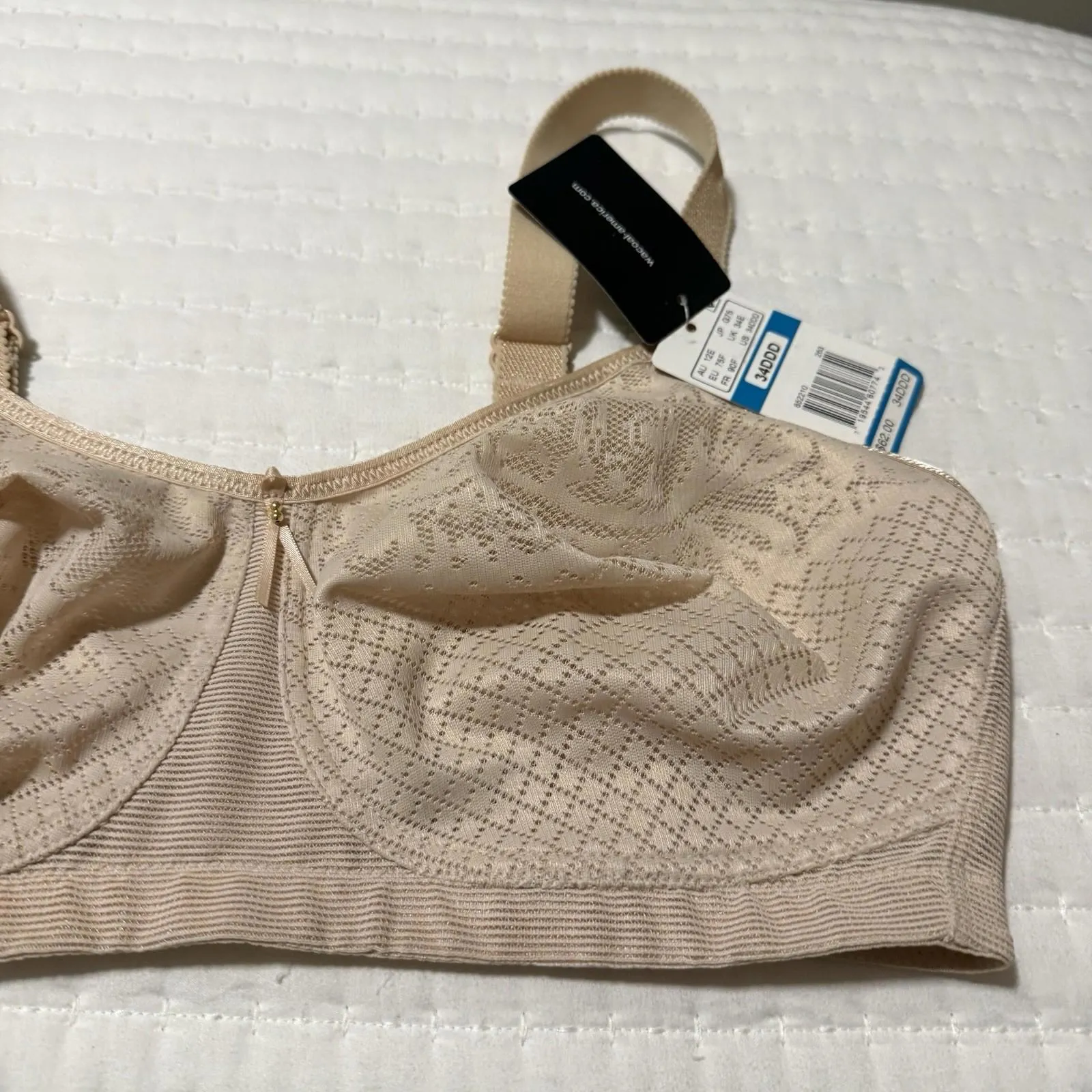 Wacoal Visual Effects Wire Free Minimizer Bra 34DDD Sand Nude Unlined 852210 NWT - Image 5
