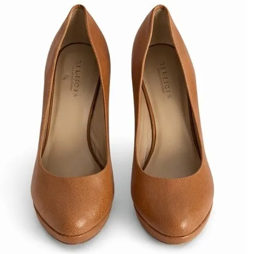 Talbots Padma Camel Leather Platform High Heel Pumps Shoes 11B Neutral Preppy - Image 4
