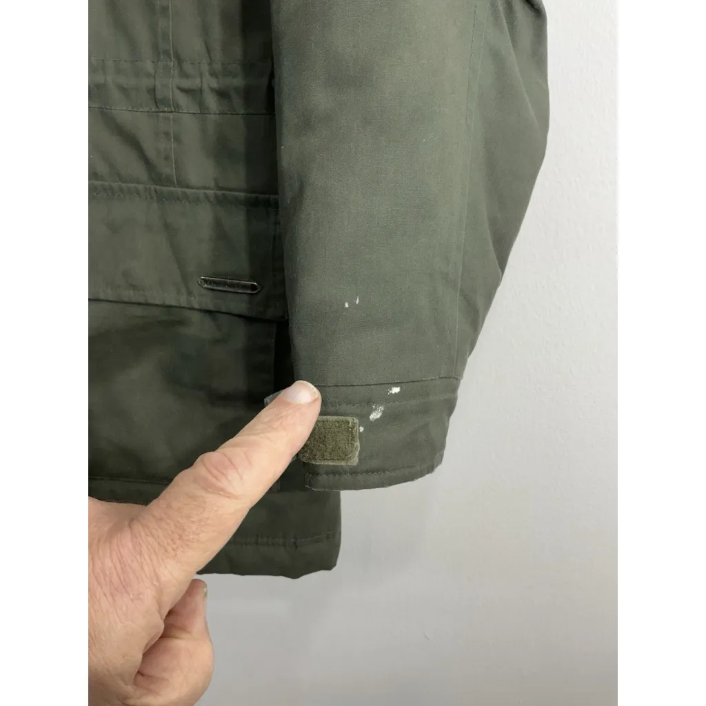 Womans Vtg Pacific Trail Outdoor Wear Winter Parka Coat Medium Green Zip & Snap - Image 2