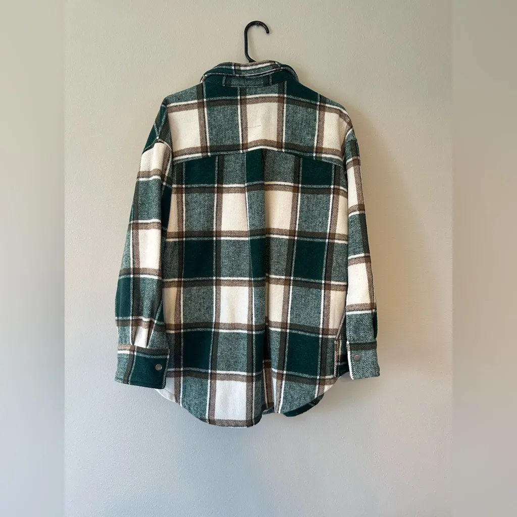 Hunter Green Plaid Shacket - Image 6