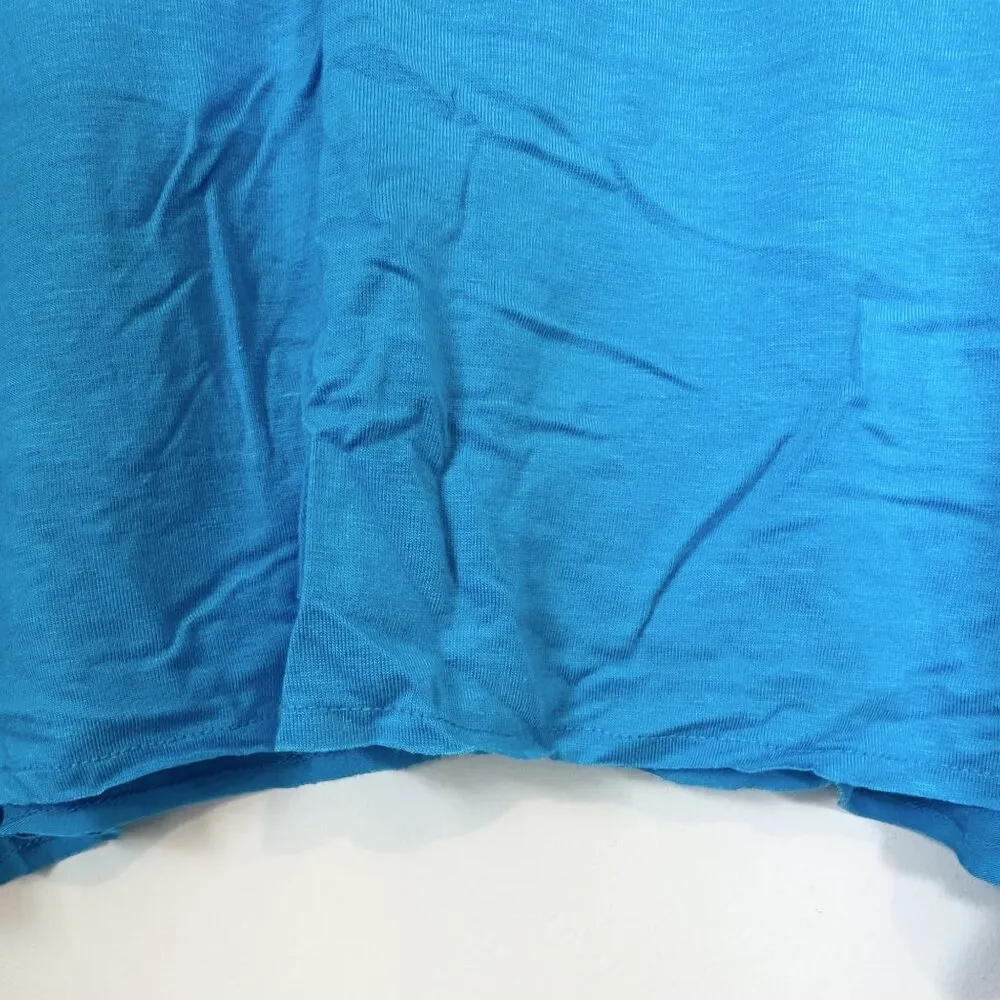 NEW Wst Cst Nordstrom Boxy Crop Oversized Turquoise Blue AC/DC Shirt - Large - Image 5