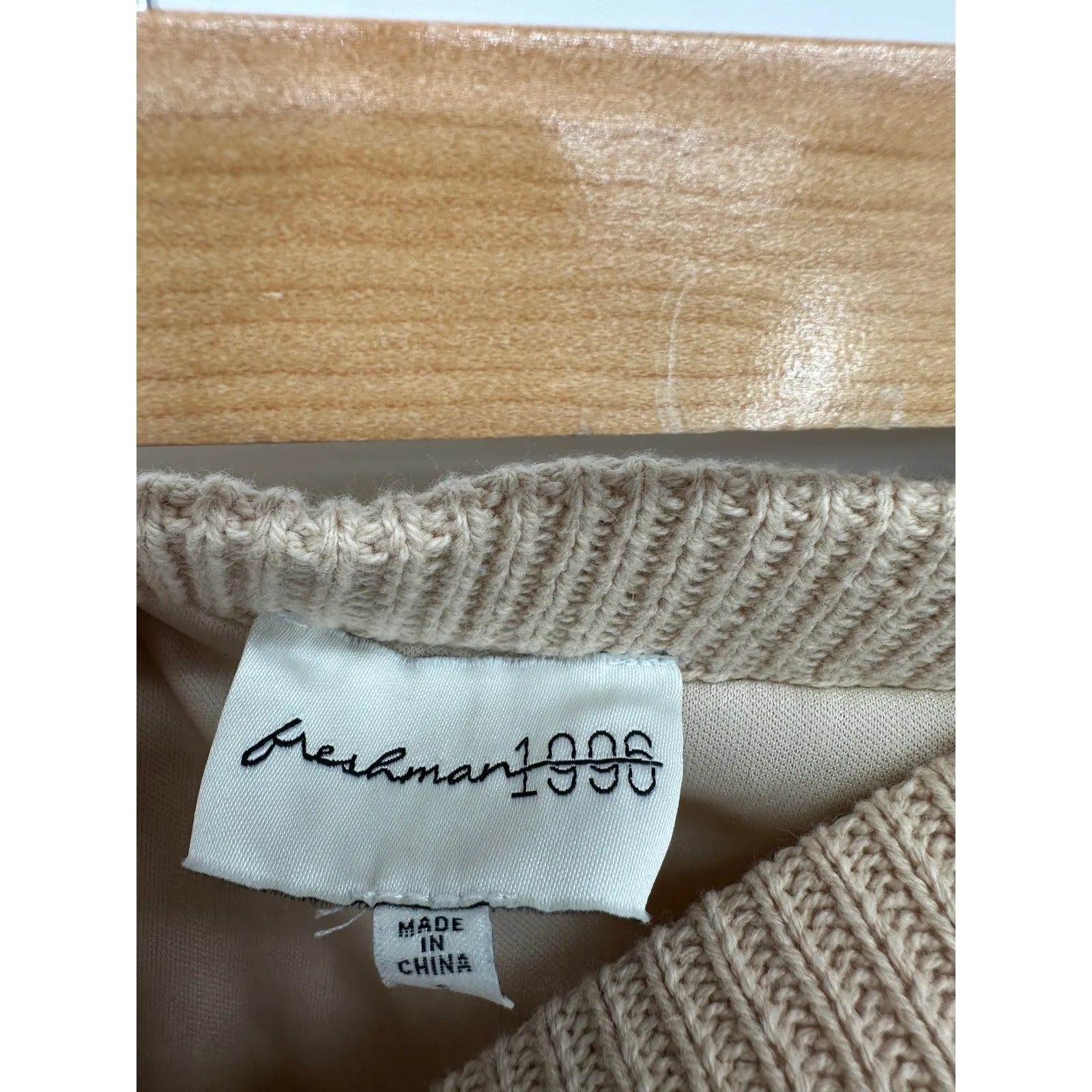 Freshman 1996 Tan Knit Maxi Skirt Women Sz S Vaca Resort Beach Stretch Boho - Image 6