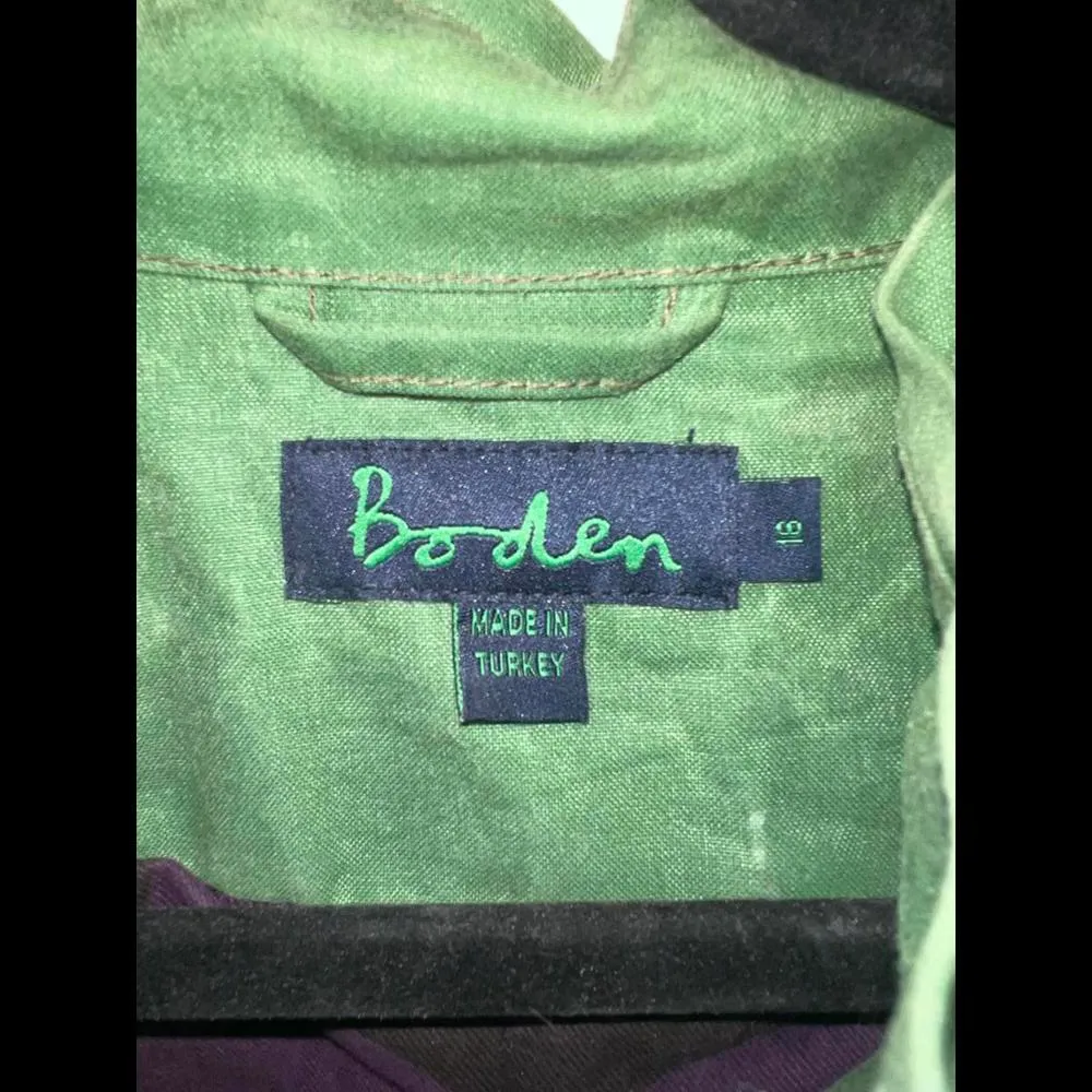 Boden Green Wax Coated Barn Coat size 16 - Image 8