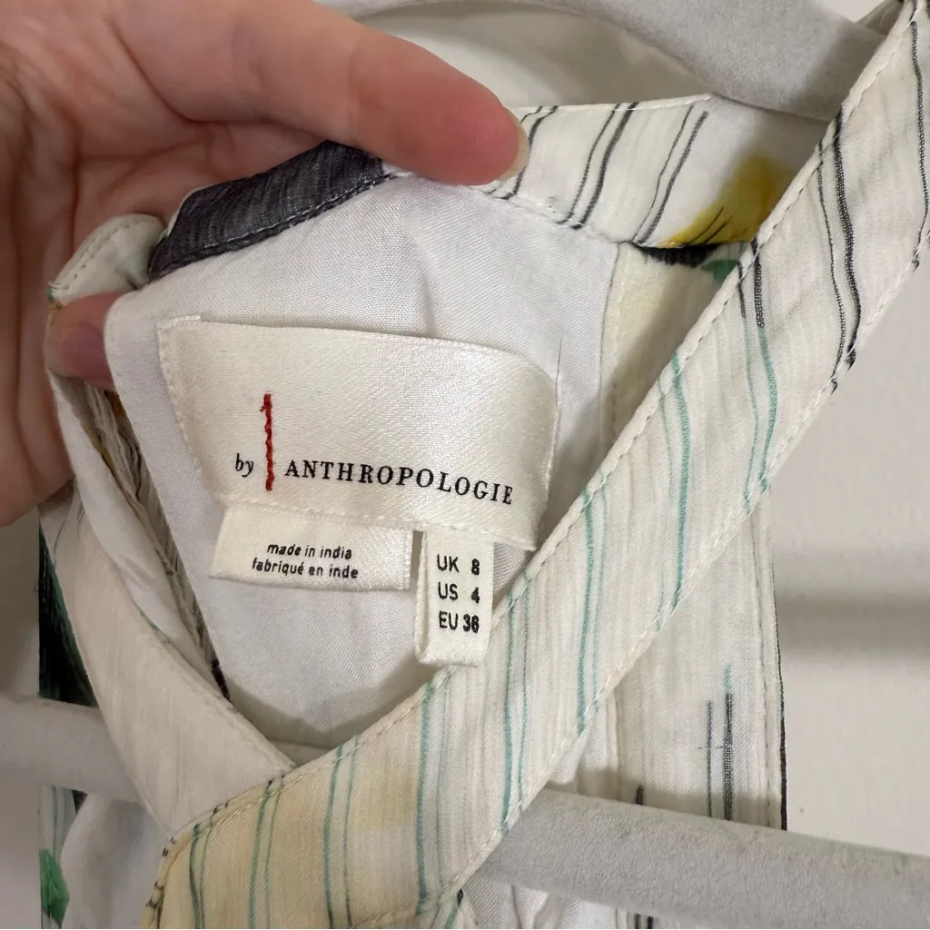 Anthropologie Garden Party Dress Halter Floral Midi Size 4 - Image 6