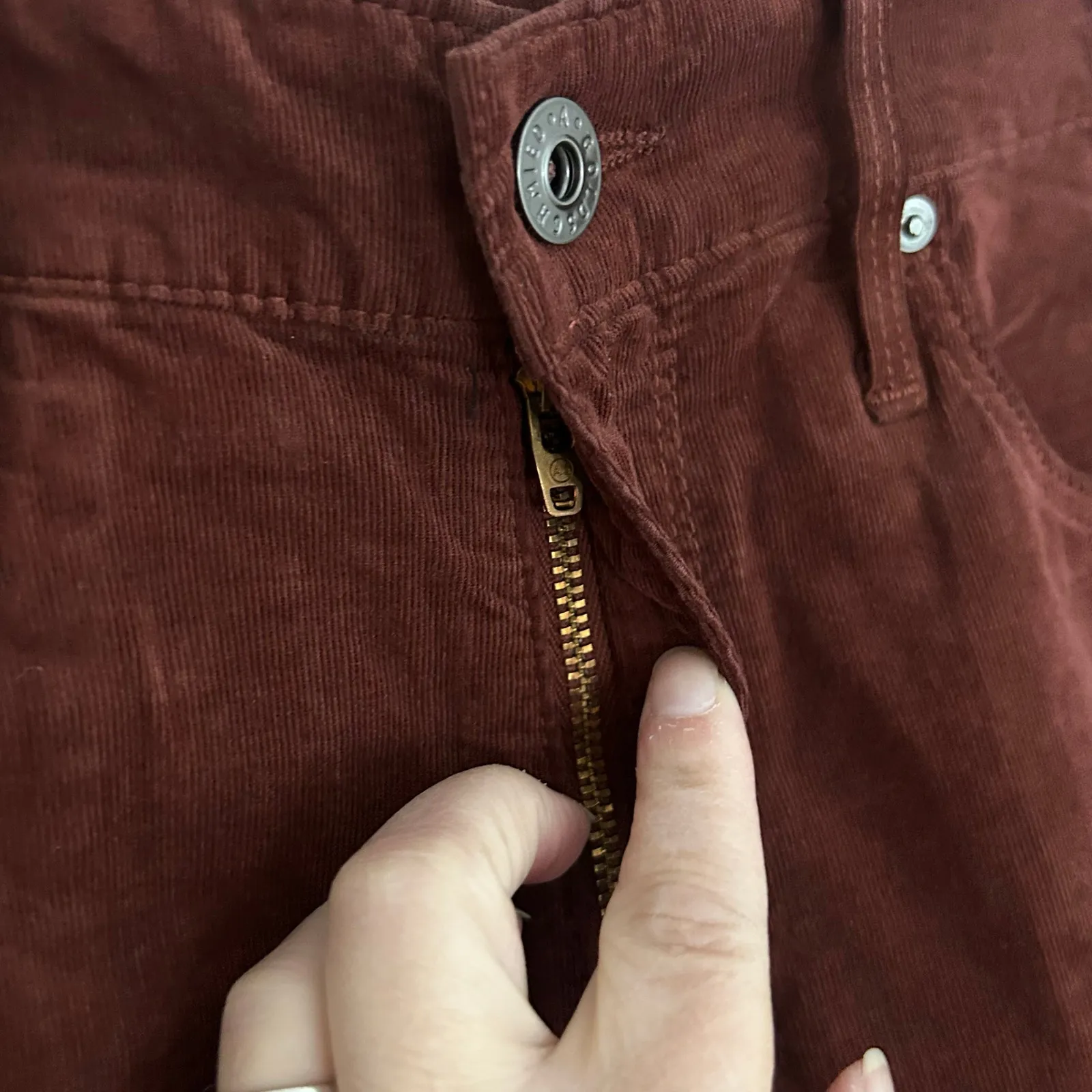 AG Adriano Goldschmied The Farrah Skinny Ankle Corduroy Rust 27 NWOT - Image 3