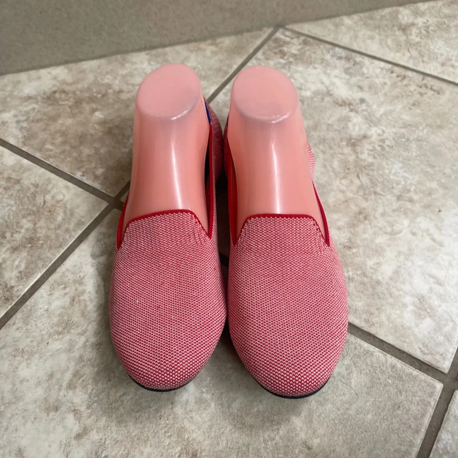 ROTHYS round toe Red White Knit Loafer Flats Wome 10 lllypop retired pre owned - Image 2